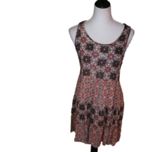 HINT of Mint Boho Orange/Gray Print Sleeveless Dress/Tunic Size Medium
